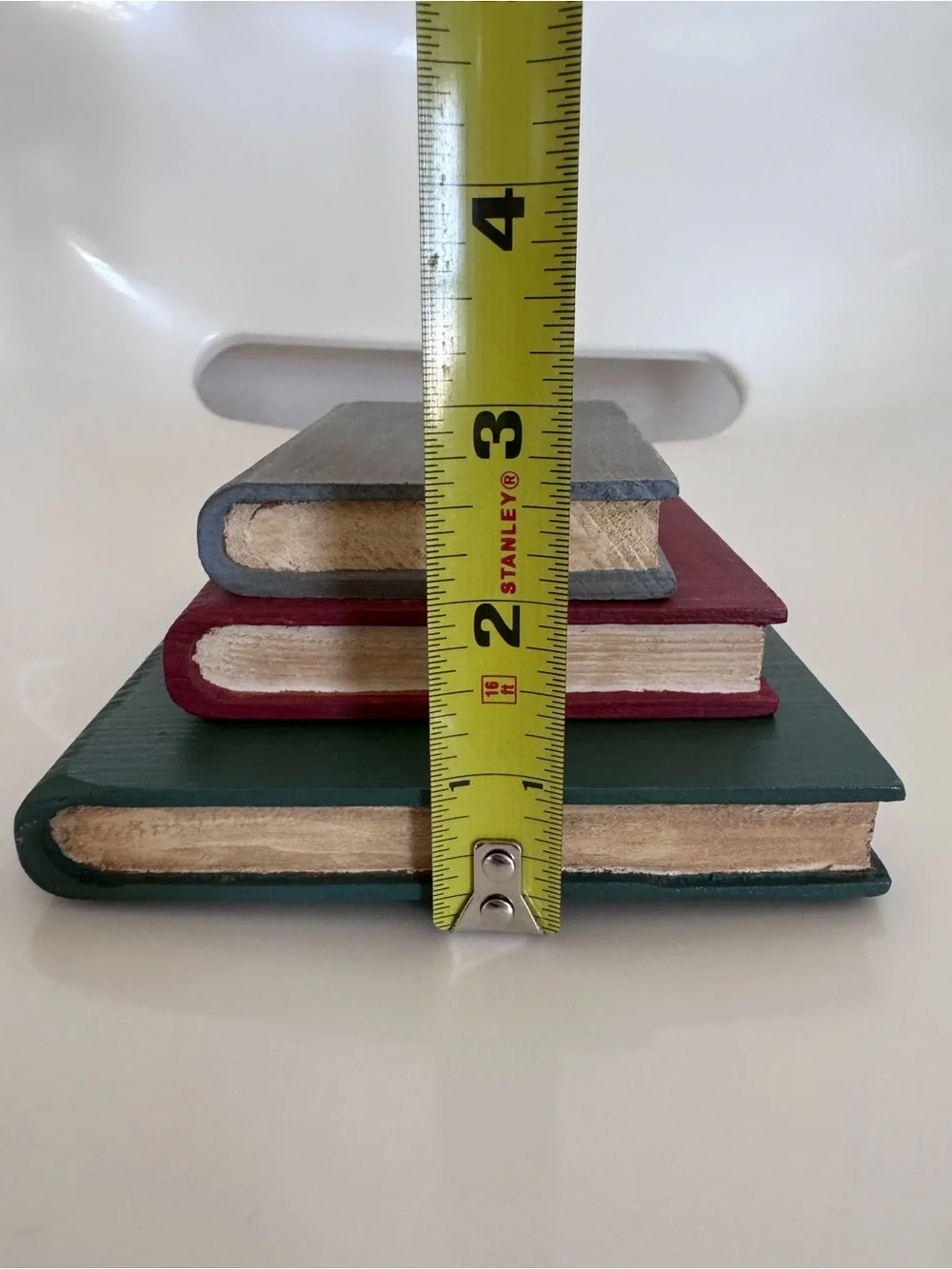 Set of 3 Small Wood Faux Books Dark Academia Cottagecore Library Shelf Decor